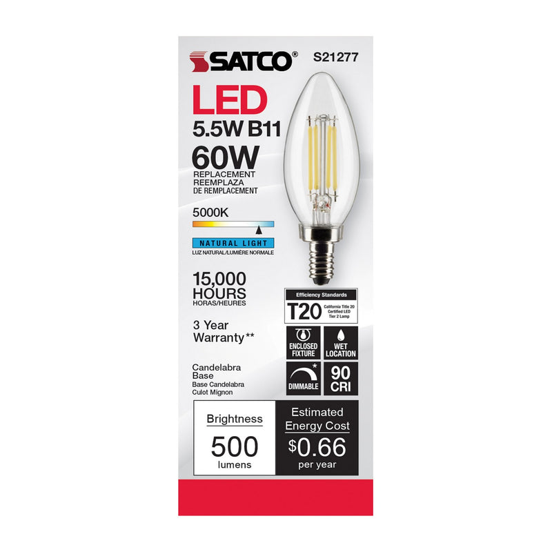 Satco S21277 Light Bulb, Clear