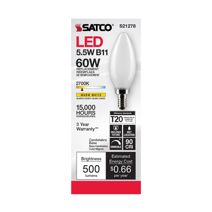 Satco S21278 Light Bulb, Frost