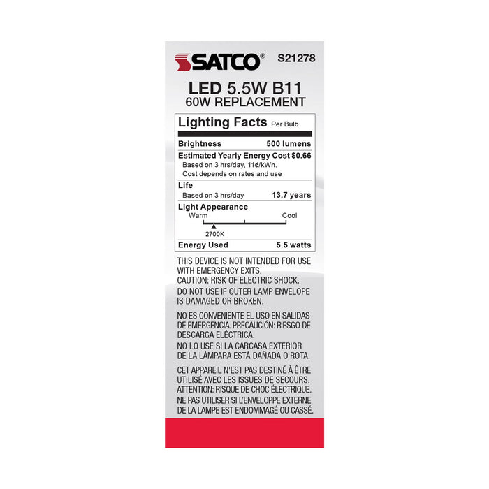Satco S21278 Light Bulb, Frost