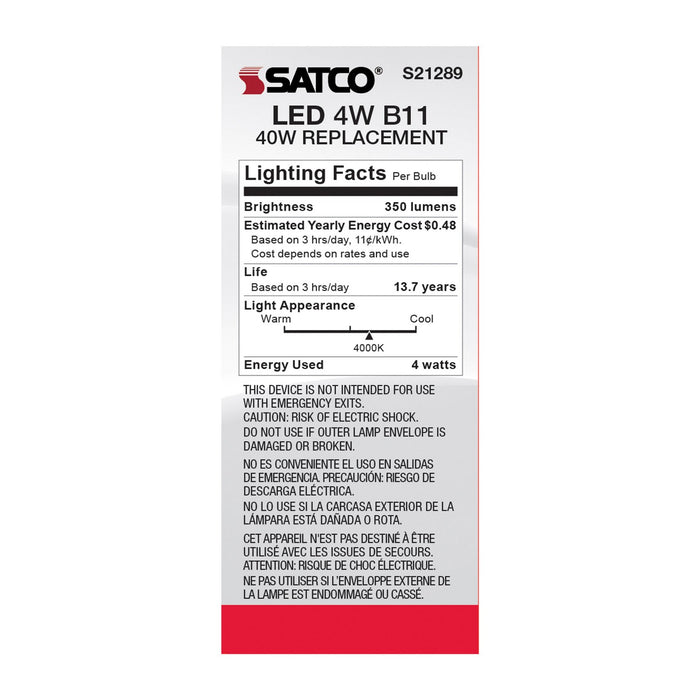 Satco S21289 Light Bulb, Frost