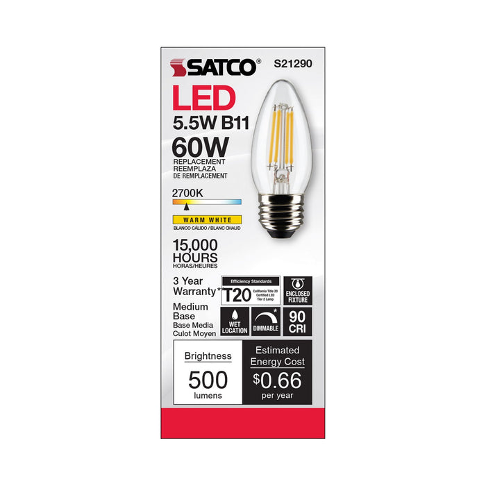 Satco S21290 Light Bulb, Clear