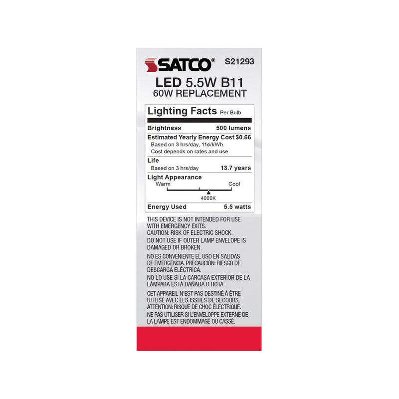 Satco S21293 Light Bulb, Frost