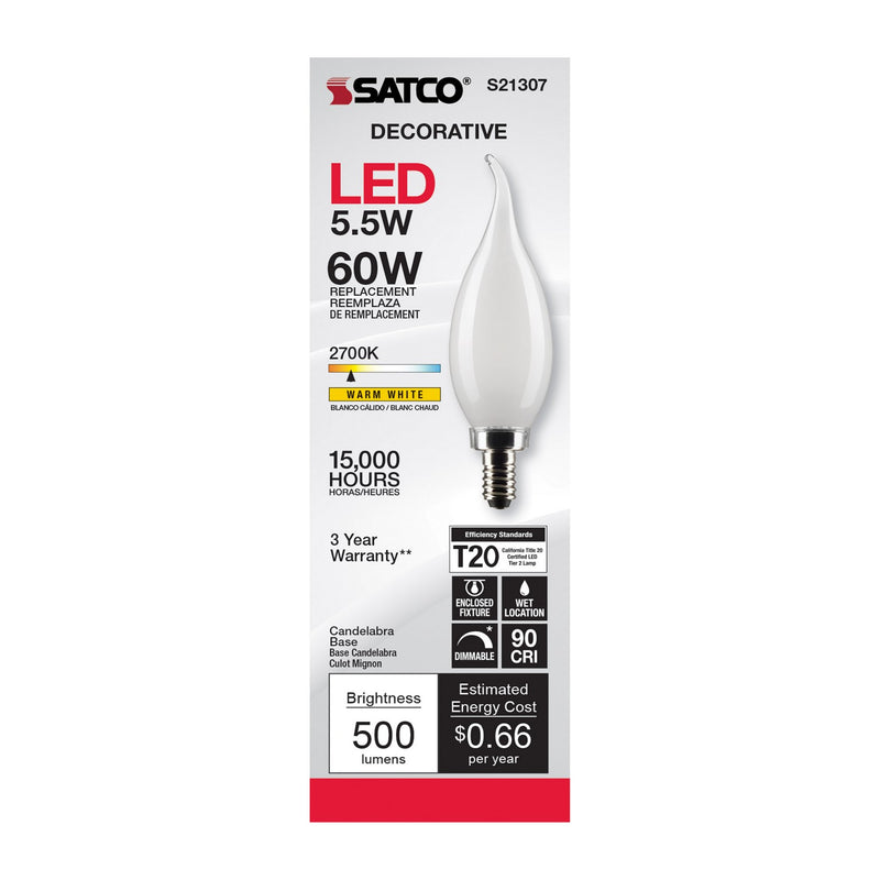 Satco S21307 Light Bulb, Frost