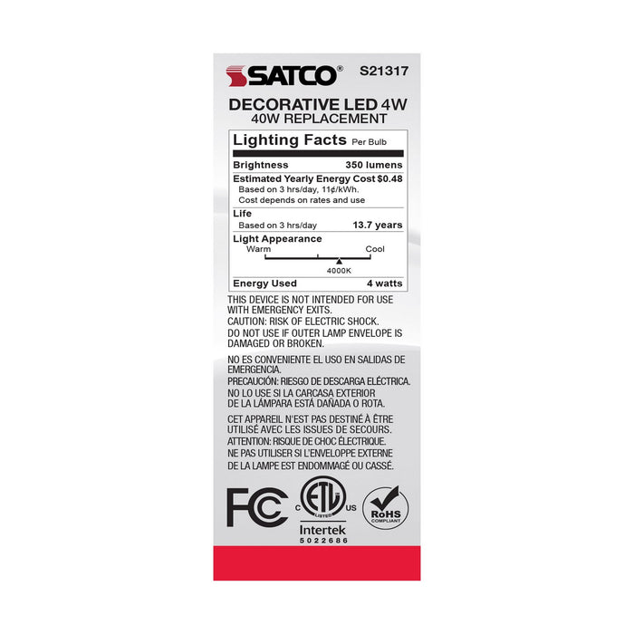 Satco S21317 Light Bulb, Frost