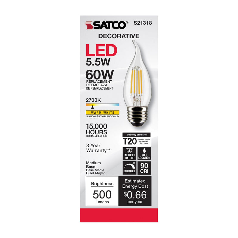 Satco S21318 Light Bulb, Clear