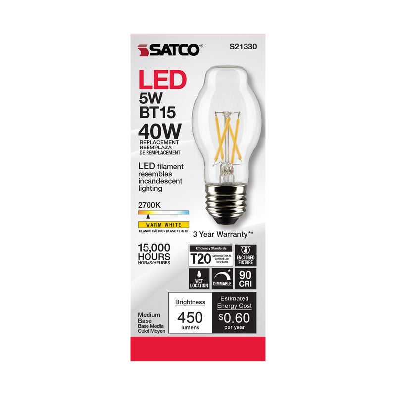 Satco S21330 Light Bulb, Clear