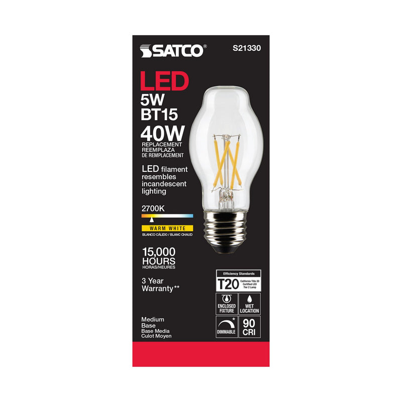Satco S21330 Light Bulb, Clear