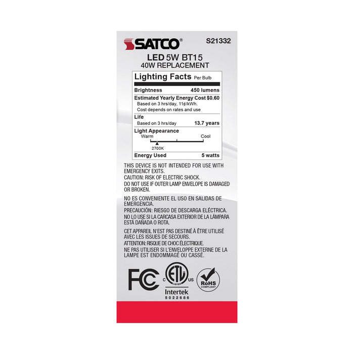 Satco S21332 Light Bulb, White
