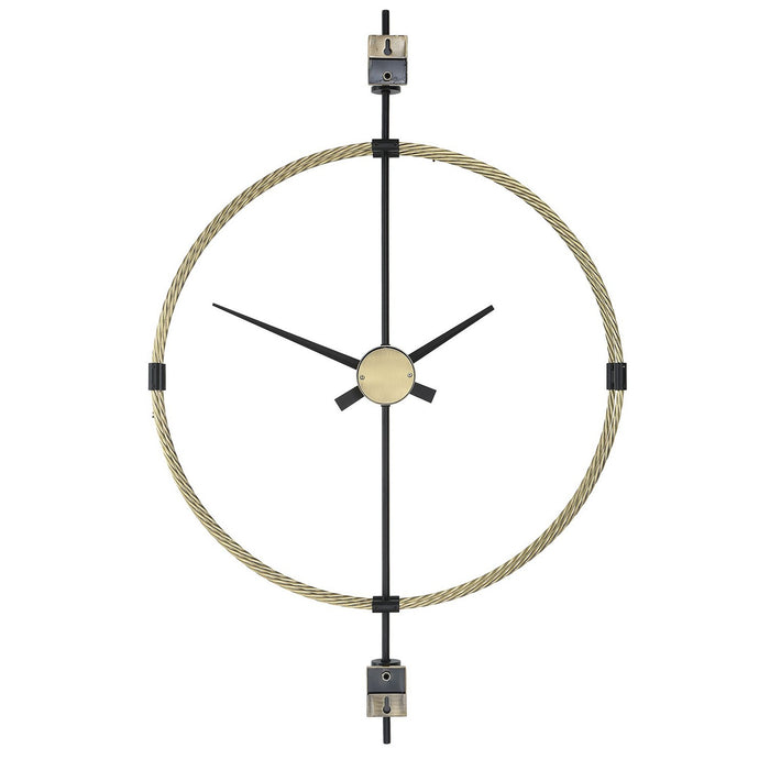 Uttermost 06106 Wall Clock, Brushed Brass With Satin Black