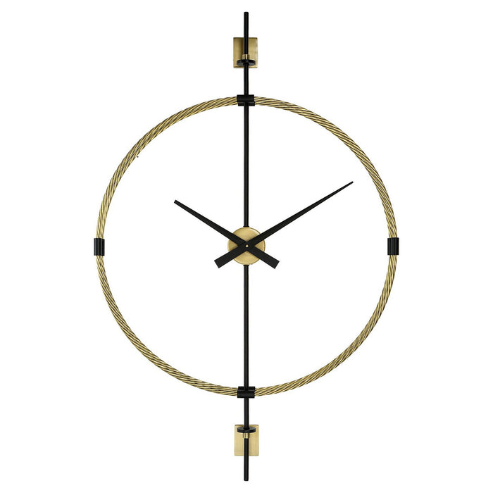 Uttermost 06106 Wall Clock, Brushed Brass With Satin Black