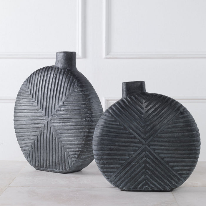 Uttermost 17114 Vases, Set/2, Aged Black