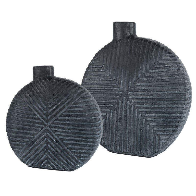 Uttermost 17114 Vases, Set/2, Aged Black