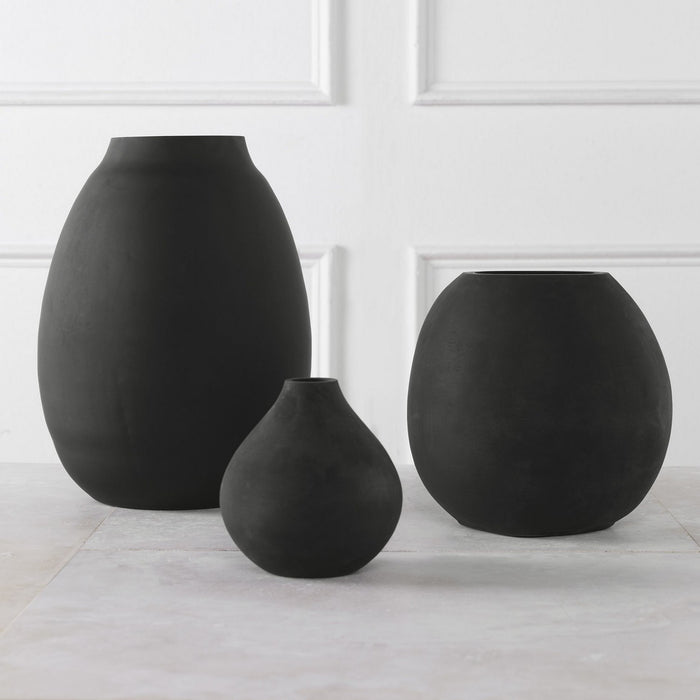 Uttermost 18068 Vases, Set/3, Black