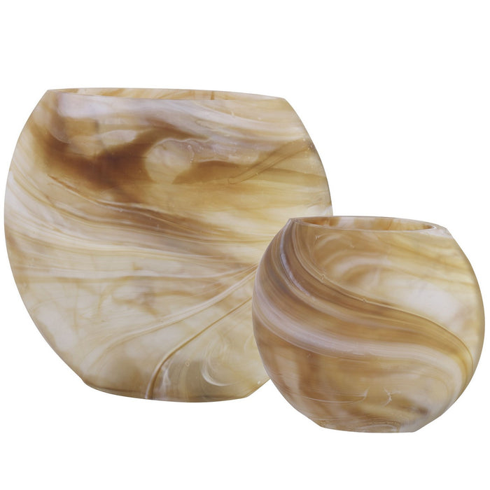 Uttermost 18070 Vases, Set/2, Caramel, Ivory, And Tan