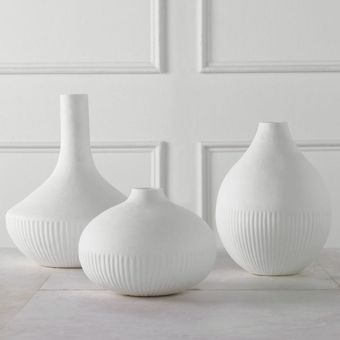 Uttermost 18072 Vases, Set/3, Satin White
