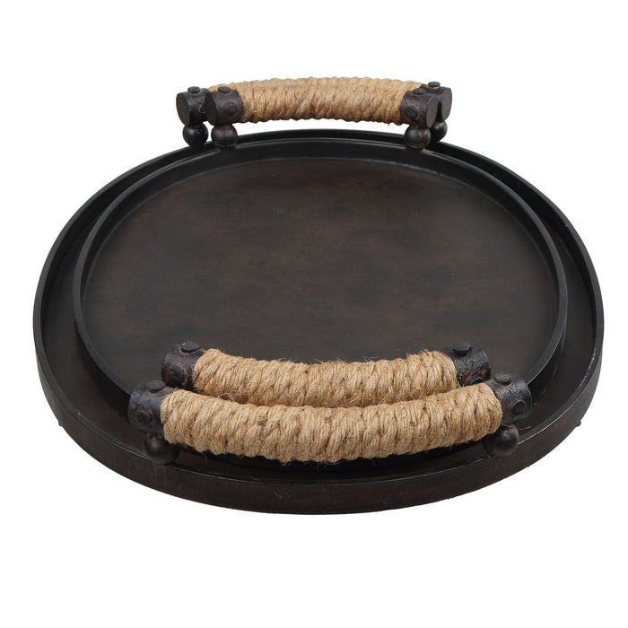 Uttermost 18073 Trays, Set/2, Rustic Oxidized Bronze
