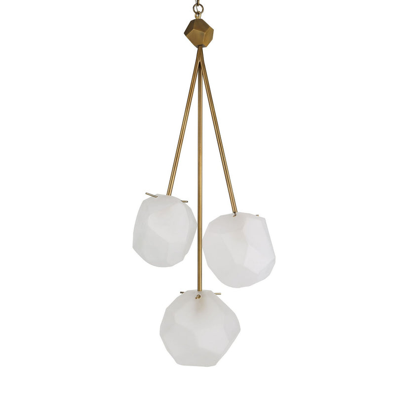 Uttermost 21575 Three Light Pendant, Matte Antique Brass
