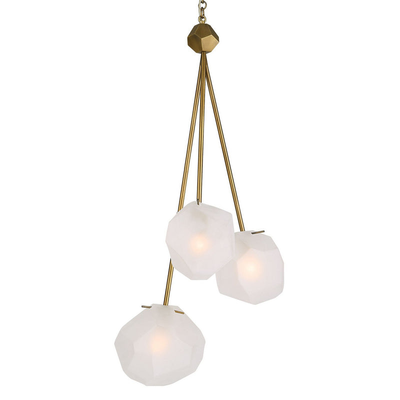 Uttermost 21575 Three Light Pendant, Matte Antique Brass