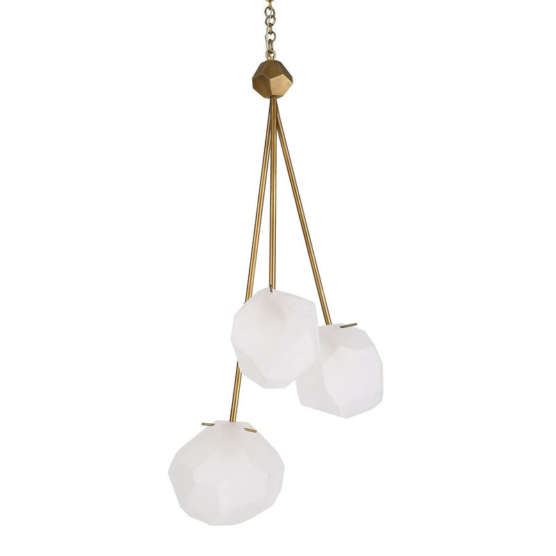 Uttermost 21575 Three Light Pendant, Matte Antique Brass