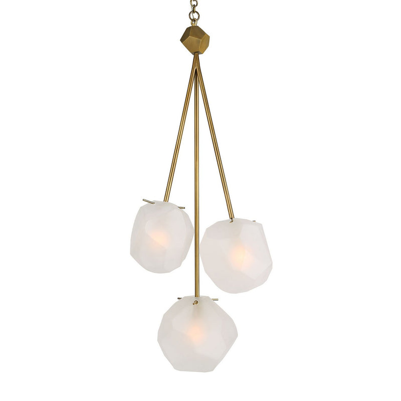 Uttermost 21575 Three Light Pendant, Matte Antique Brass
