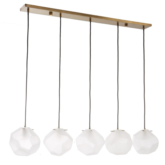 Uttermost 21577 Five Light Linear Pendant, Matte Antique Brass