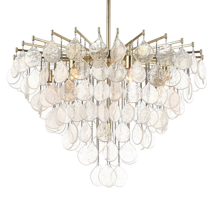 Uttermost 21583 Eight Light Pendant, Antique Bright Silver Leaf