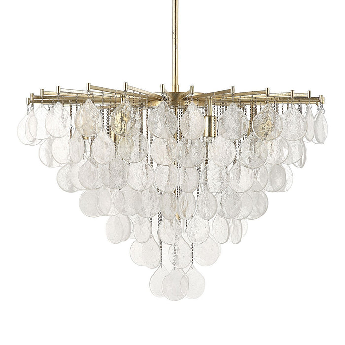 Uttermost 21583 Eight Light Pendant, Antique Bright Silver Leaf