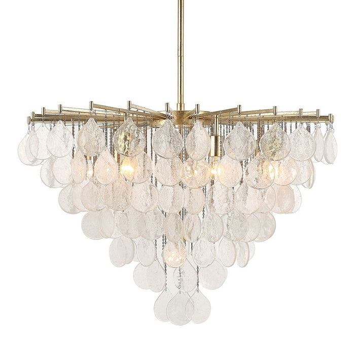 Uttermost 21583 Eight Light Pendant, Antique Bright Silver Leaf