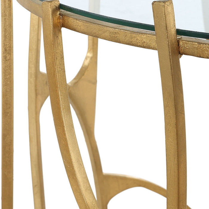 Uttermost 22894 Side Table, Aged Gold Leaf