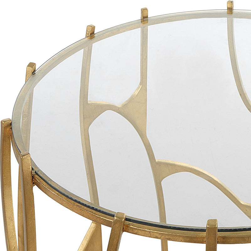 Uttermost 22894 Side Table, Aged Gold Leaf