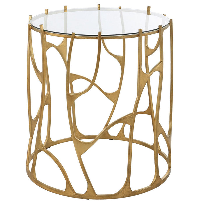 Uttermost 22894 Side Table, Aged Gold Leaf