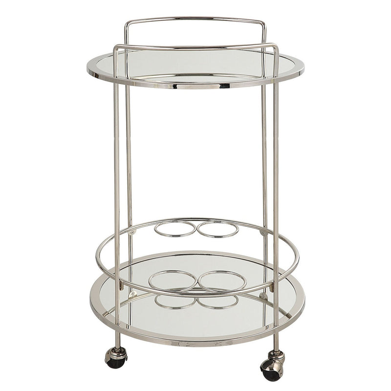 Uttermost 22895 Bar Cart, Polished Chrome