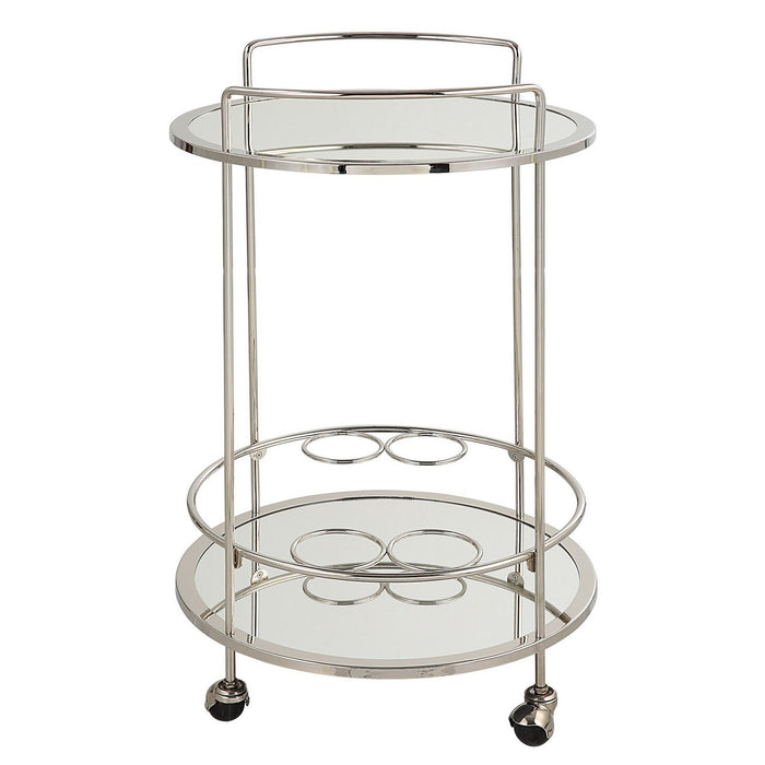 Uttermost 22895 Bar Cart, Polished Chrome