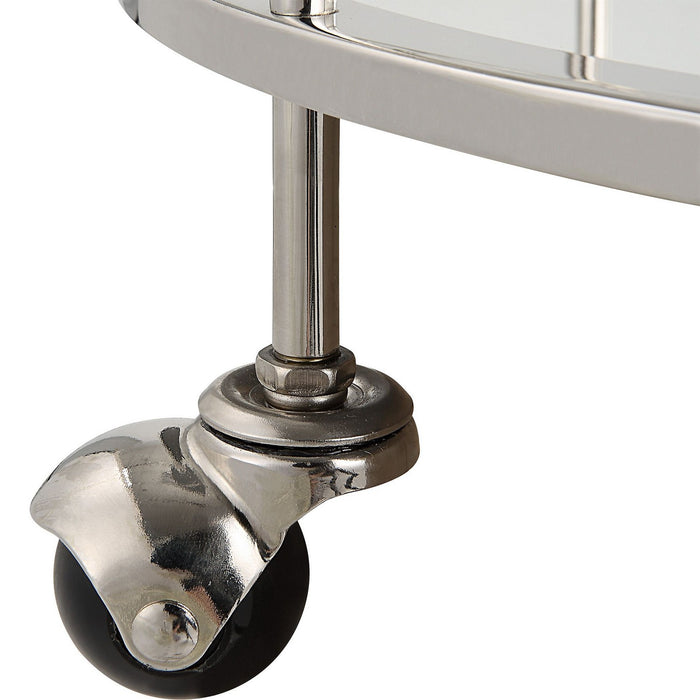 Uttermost 22895 Bar Cart, Polished Chrome