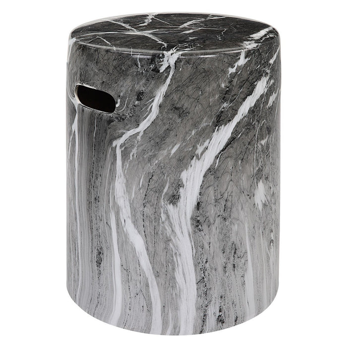 Uttermost 22896 Stool, Black And White