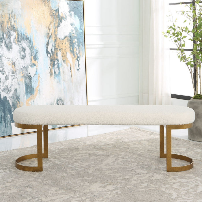 Uttermost 23757 Bench, Antique Gold Leaf