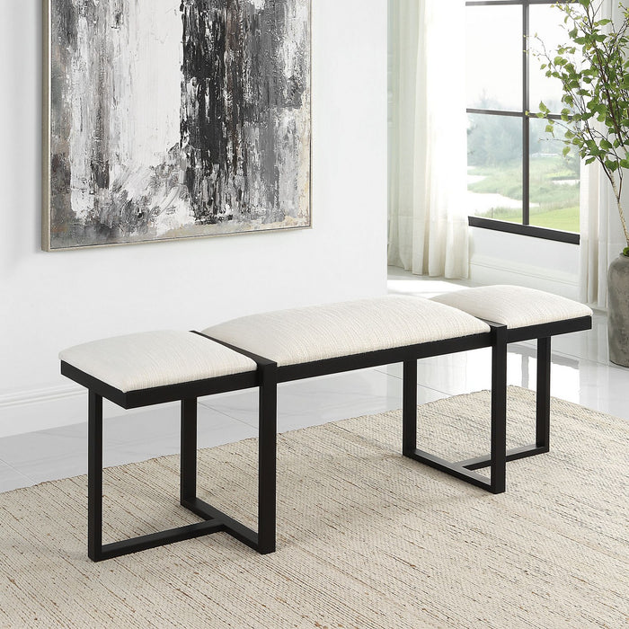 Uttermost 23761 Bench, Angular Black Iron