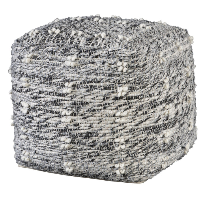 Uttermost 23974 Pouf, Charcoal And Black