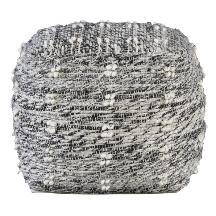 Uttermost 23974 Pouf, Charcoal And Black