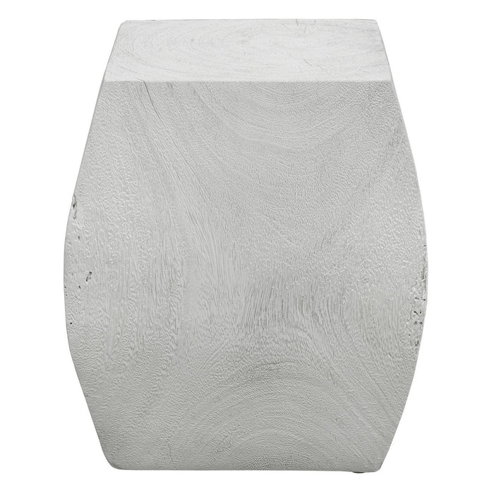 Uttermost 25295 Accent Stool, Soft Ivory With Natural Wood