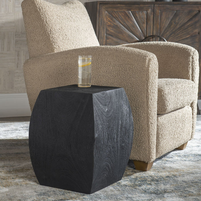 Uttermost 25296 Accent Stool, Rustic Black