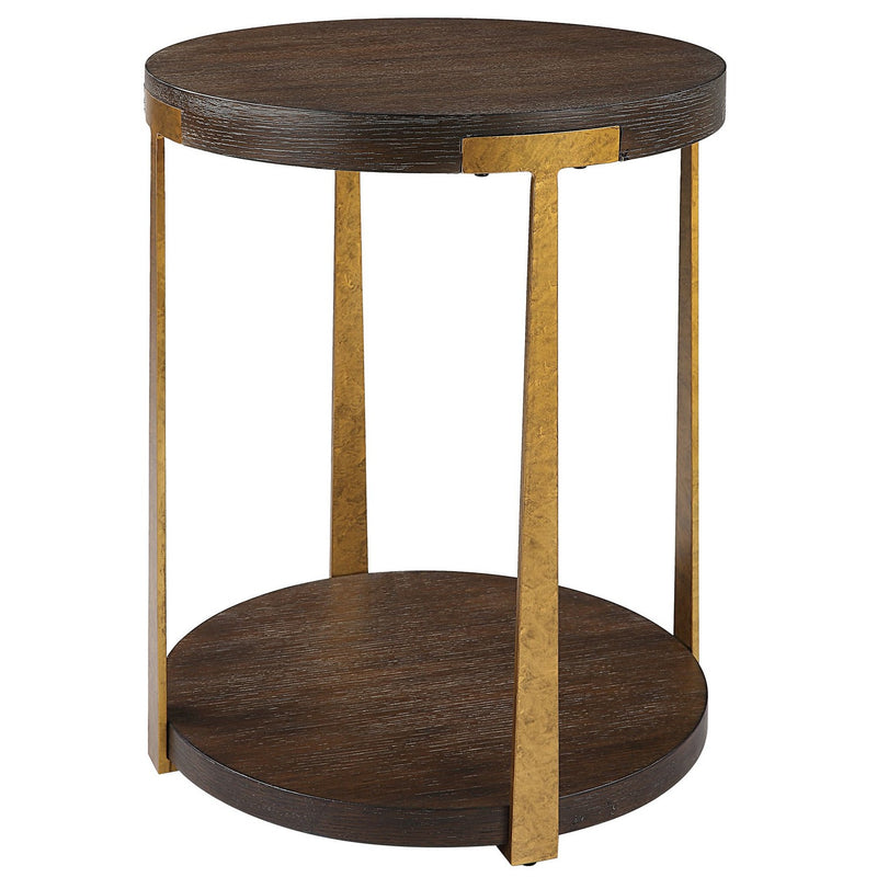 Uttermost 25554 Side Table, Antique Gold