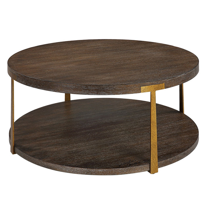 Uttermost 25555 Coffee Table, Antique Gold