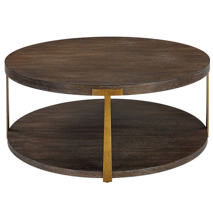 Uttermost 25555 Coffee Table, Antique Gold