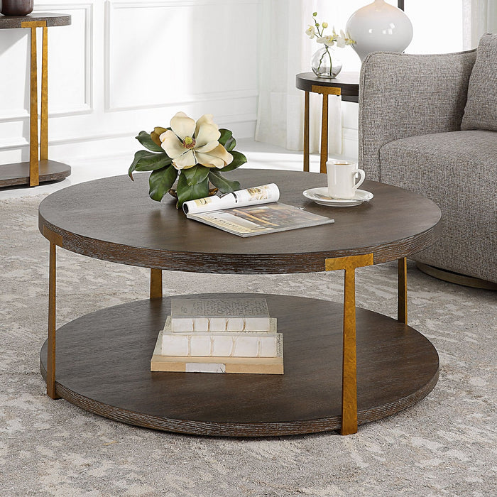 Uttermost 25555 Coffee Table, Antique Gold