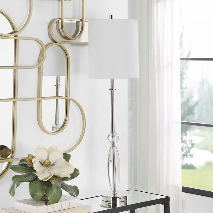Uttermost 30176-1 One Light Buffet Lamp, Polished Nickel