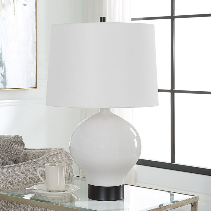 Uttermost 30182-1 One Light Table Lamp, Satin Black