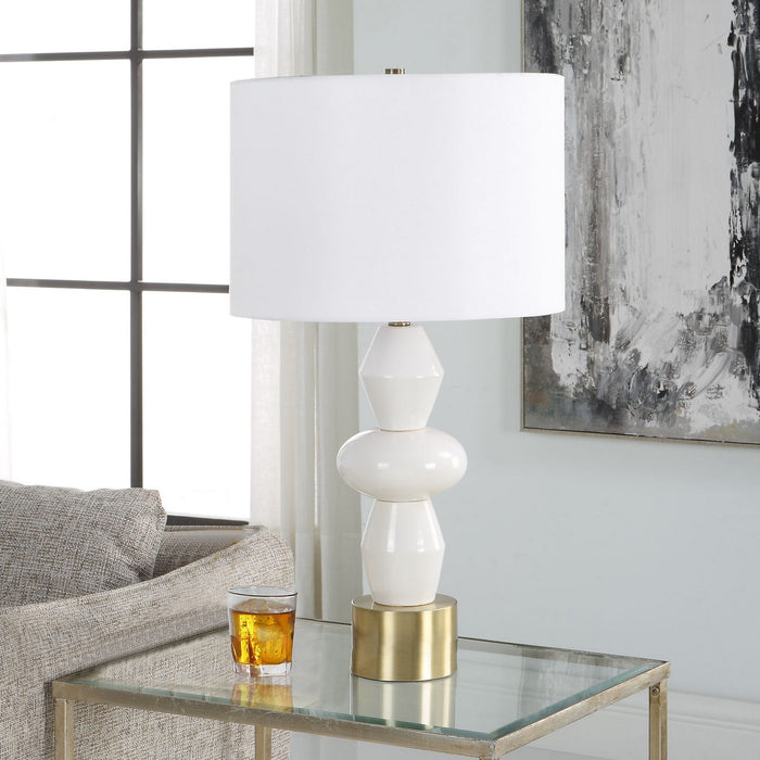 Uttermost 30185-1 One Light Table Lamp, Antique Brushed Brass