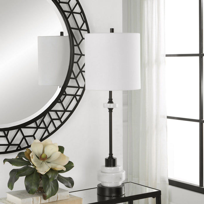 Uttermost 30186-1 One Light Buffet Lamp, Satin Black