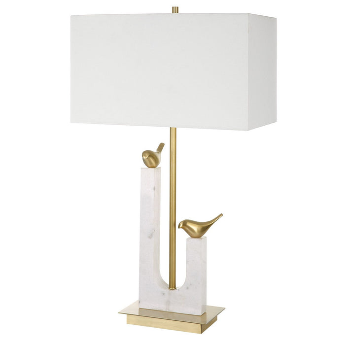 Uttermost 30189 One Light Table Lamp, Brushed Brass